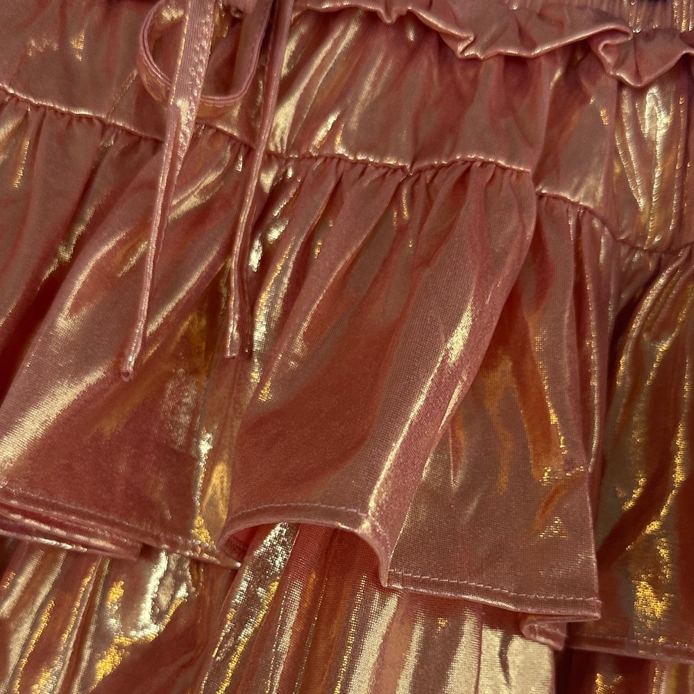 Shimmering Gold Ruffle Skort - Picture 2 of 2